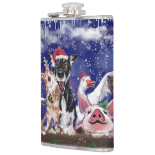 Flacon de Noël Funny Farm Bonne fête animale