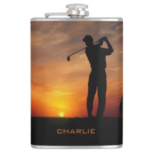 Flacon de nom personnalisé Golfer Sunset