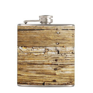 Flacon de poche en bois patiné de plate-forme