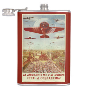 Flacon de propagande de l'aviation russe vintage