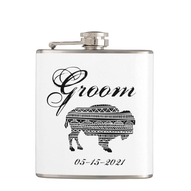 Flacon de Whiskey de chambre Boho Buffalo Motif tr (Devant)