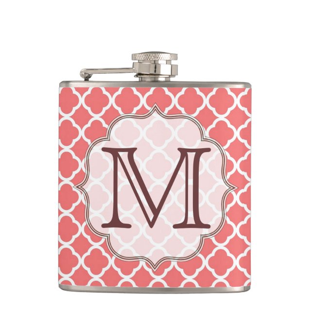 Flacon de whisky monogramme en latte de corail (Devant)