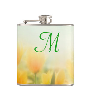 Flacon de whisky Monogramme pour tulipes jaunes ba