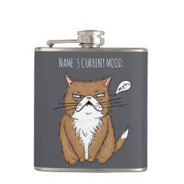 Flacon drôle de gris de chat de Meh d'humeur