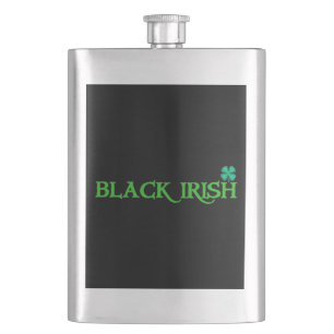 Flacon en acier inoxydable noir irlandais avec clo