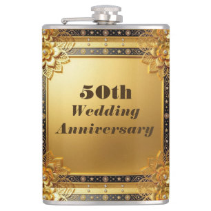 Flacon en faux or Modern Script pour 50e anniversa
