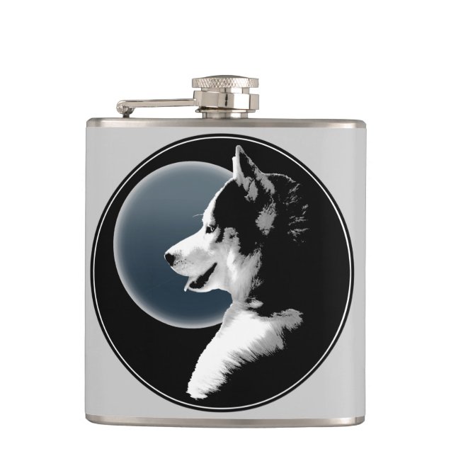 Flacon Husky Pup Custom Siberian Husky Boisson Fla (Devant)