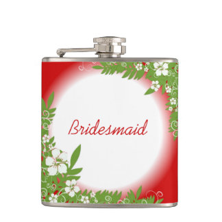 Flacon mariage de fleurs hawaii rouge personnalisa