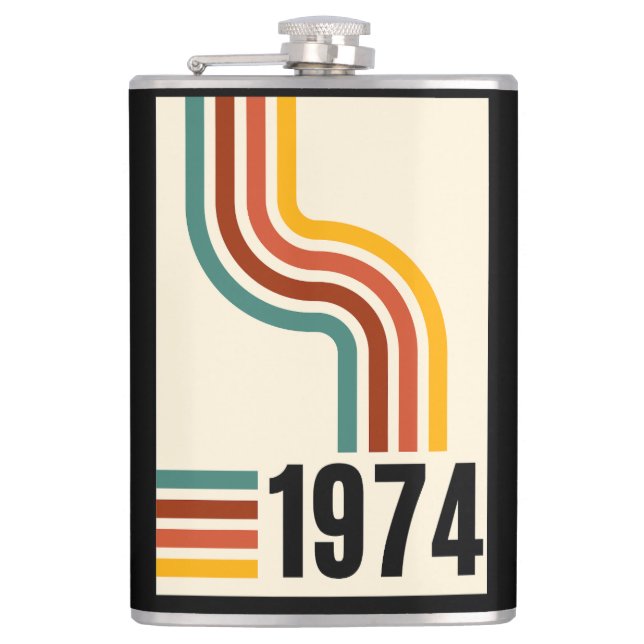 Flacon métallique Vintage rétro 1974 (Devant)