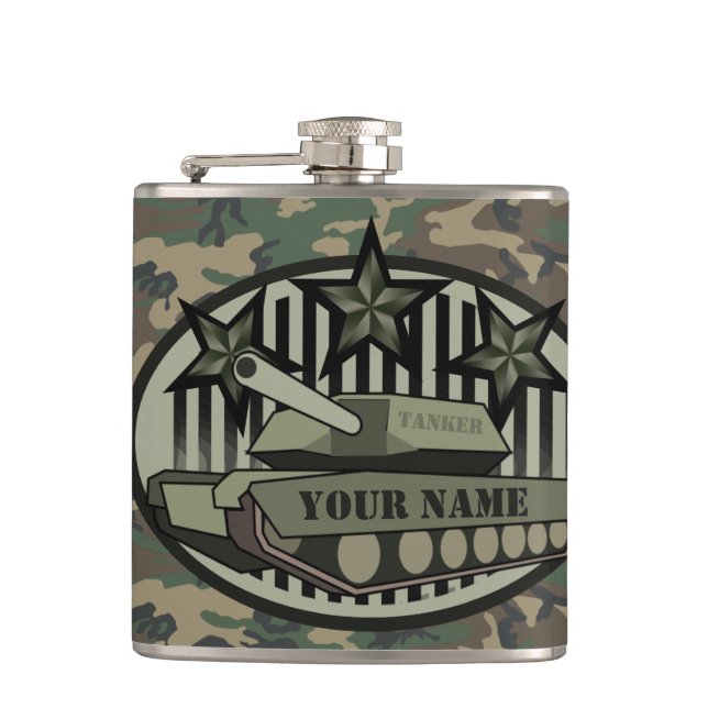 Flacon monogramme de camo-citerne personnalisé (Devant)