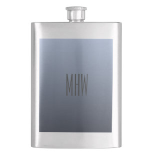 Flacon monogramme personnalisé Gradient gris bleu