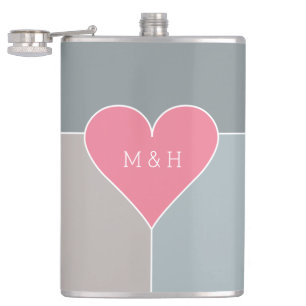 Flacon monogramme personnalisé Motif de coeur