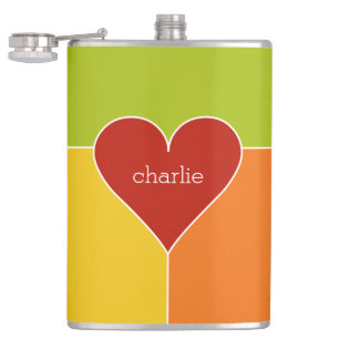 Flacon personnalisé avec monogramme à motif de cœu