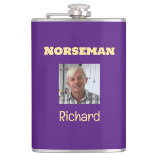 Flacon photo personnalisé pourpre et doré Norseman