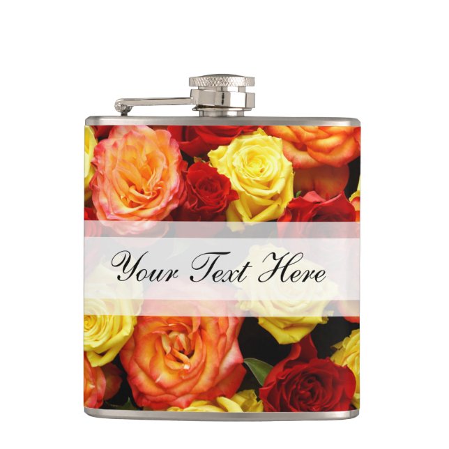 Flacon Rose Jaune/Rouge/Orange Personnalisé (Devant)