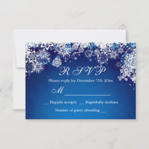 Flacons de neige bleu blanc sur le bleu RSVP Invit