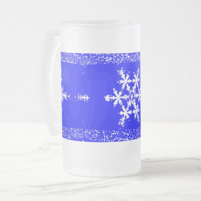 Flacons de neige givrés 16 oz de verre givrée Mug (Devant gauche)