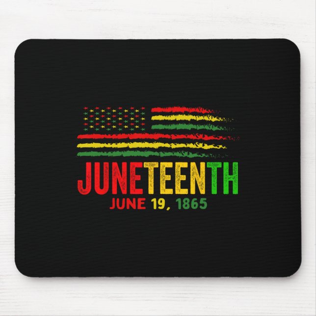 Flag 18 Juni 1865 Schwarze Geschichte Männer Fraue Mousepad (Vorne)