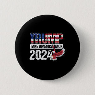 Flag 2024: Amerika zurück Männer Frauen - Trump 20 Button