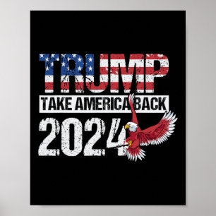 Flag 2024: Amerika zurück Männer Frauen - Trump 20 Poster