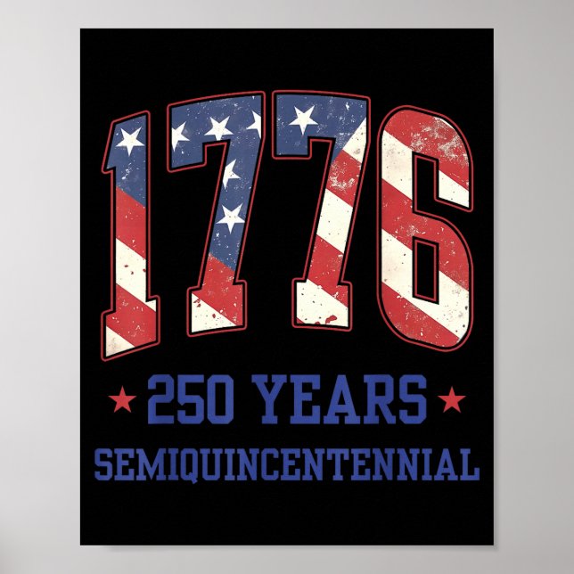 Flag 250 Years 1776-2026 250th Birthday Anniversar Poster (Vorne)
