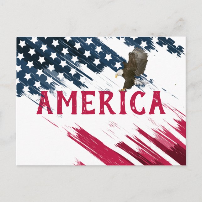 Flag 4. Juli GRILLEN Party Einladung Postkarte (Vorderseite)