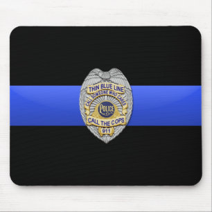 Flag & Abzeichen der dünnen blauen Linie Mousepad