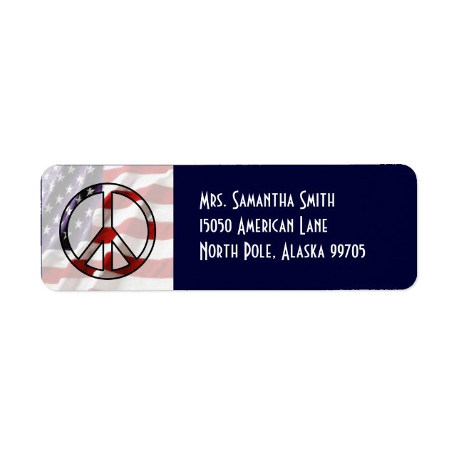 Flag-Adressenaufkleber für Patriotische Friedensze (Vorne)