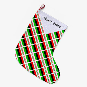 Flag Afrikanisch Amerikanisch und Diaspora mit Nam Großer Weihnachtsstrumpf