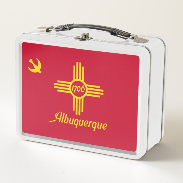 Flag Albuquerque, New Mexico Metal Lunch Box (Vorderseite)