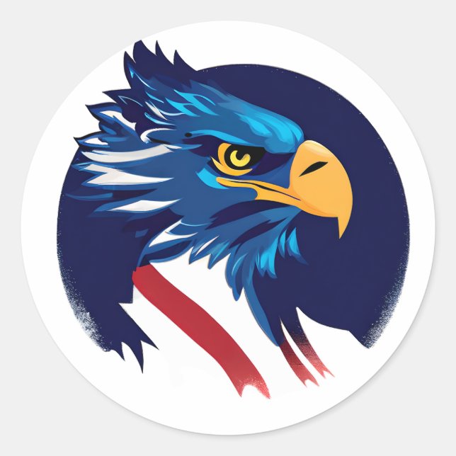 Flag American Blad Eagle Runder Aufkleber (Vorderseite)
