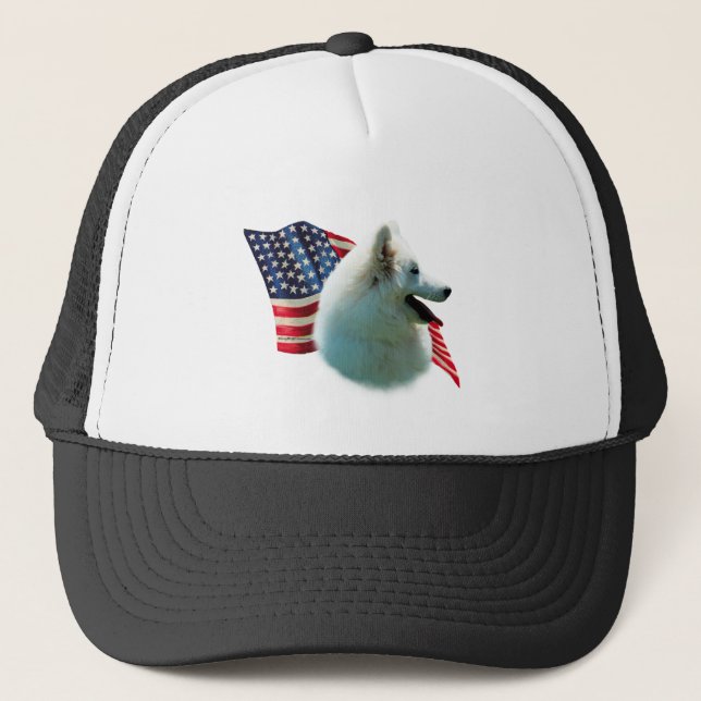 Flag American Eskimo Truckerkappe (Vorderseite)