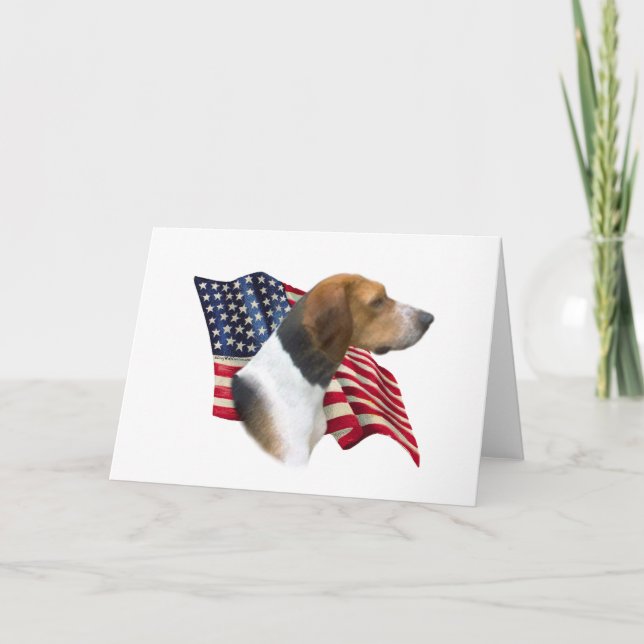 Flag American Foxhound Karte (Vorderseite)