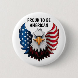Flag American USA Eagle Button