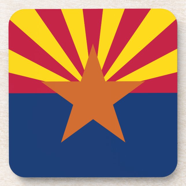 Flag Arizona, American The Copper Staat Getränkeuntersetzer (Vorderseite)