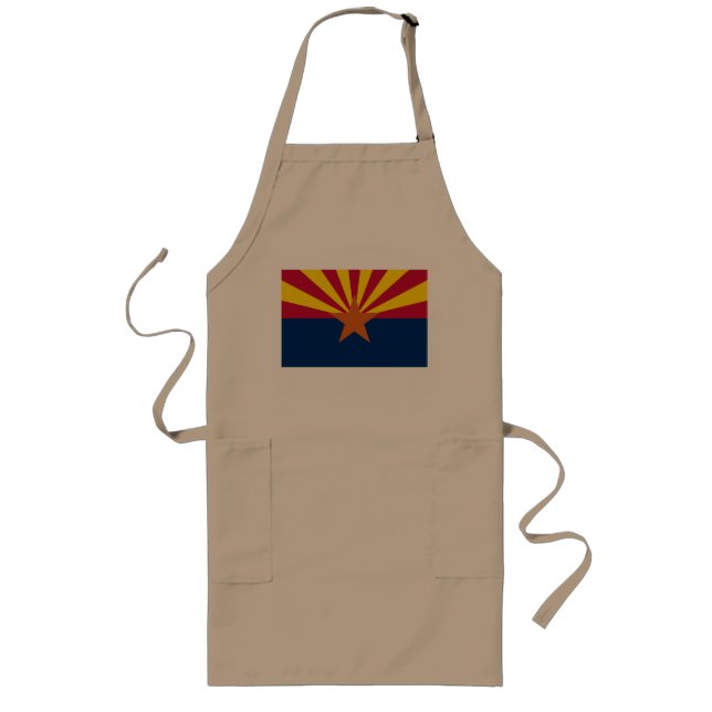 Flag Arizona, American The Copper Staat Lange Schürze (Vorne)