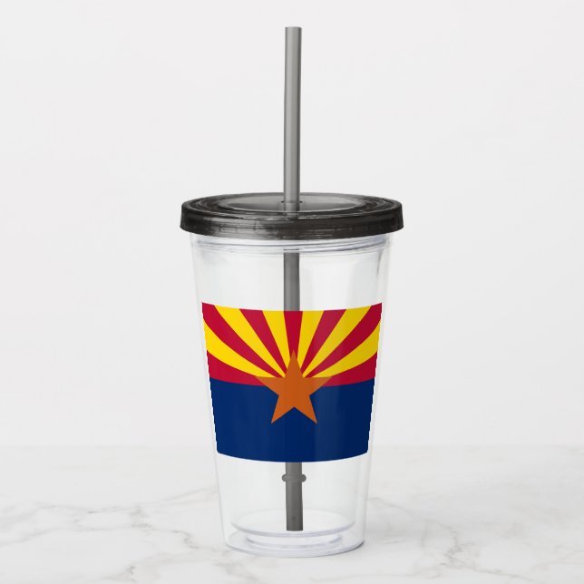 Flag Arizona: Stern, der Kupfer-Staat Acryltrinkbecher (Vorderseite)