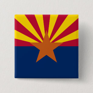 Flag Arizona: Stern, der Kupfer-Staat Button