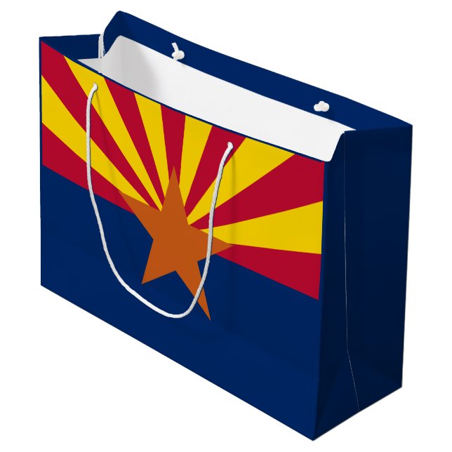 Flag Arizona: Stern, der Kupfer-Staat Große Geschenktüte (Vorderseite Schrägansicht)