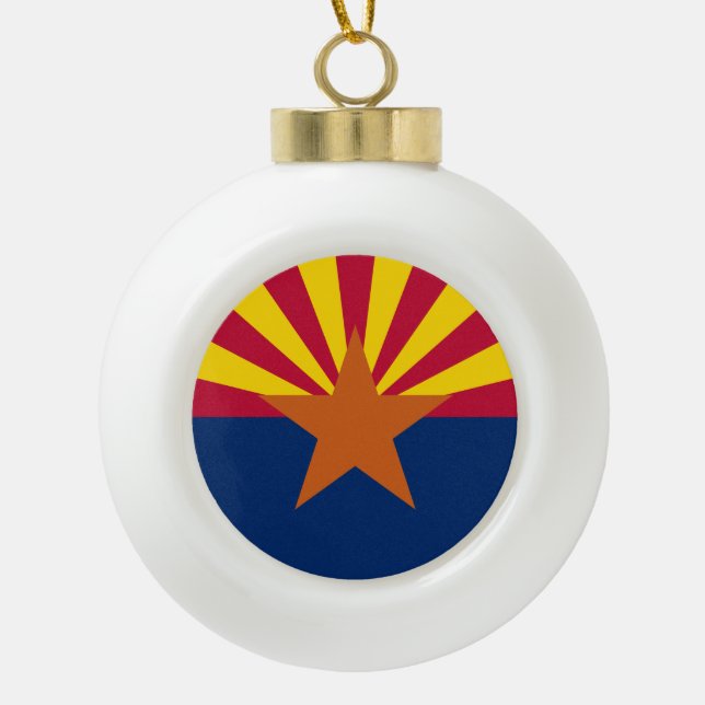 Flag Arizona: Stern, der Kupfer-Staat Keramik Kugel-Ornament (Vorderseite)
