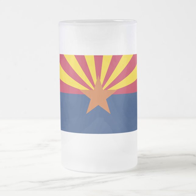 Flag Arizona: Stern, der Kupfer-Staat Mattglas Bierglas (Mittel)