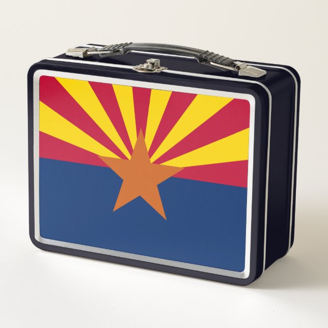 Flag Arizona: Stern, der Kupfer-Staat Metall Brotdose (Vorderseite)
