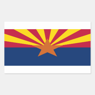 Flag Arizona: Stern, der Kupfer-Staat Rechteckiger Aufkleber