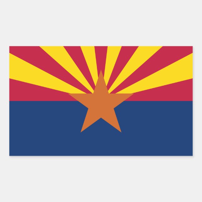 Flag Arizona: Stern, der Kupfer-Staat Rechteckiger Aufkleber (Vorderseite)