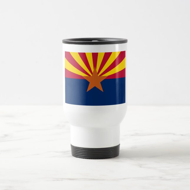 Flag Arizona: Stern, der Kupfer-Staat Reisebecher (Mittel)