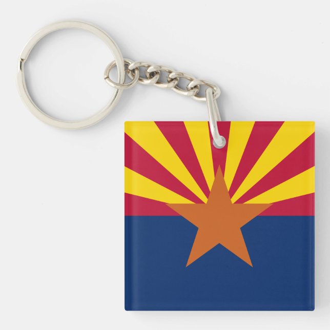 Flag Arizona: Stern, der Kupfer-Staat Schlüsselanhänger (Vorderseite)