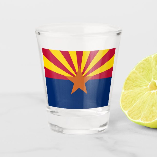Flag Arizona: Stern, der Kupfer-Staat Schnapsglas (Vorderseite)