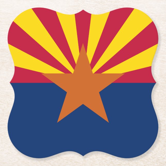 Flag Arizona: Stern, der Kupfer-Staat Untersetzer (Vorderseite)