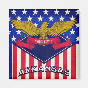 Flag Arkansas USA Magnet