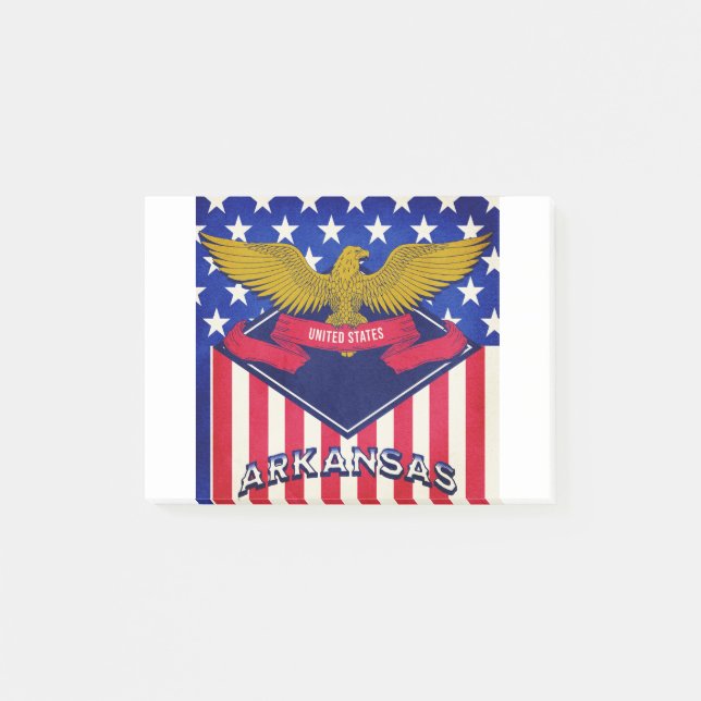 Flag Arkansas USA Post-it Klebezettel (Vorderseite)